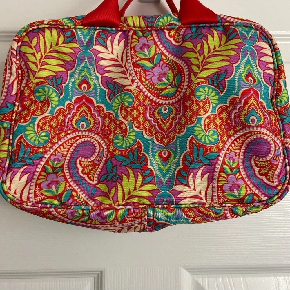 Vera Bradley Light Up Travel Organizer Bag Pink Paisley Floral Mesh Pockets - Picture 8 of 14